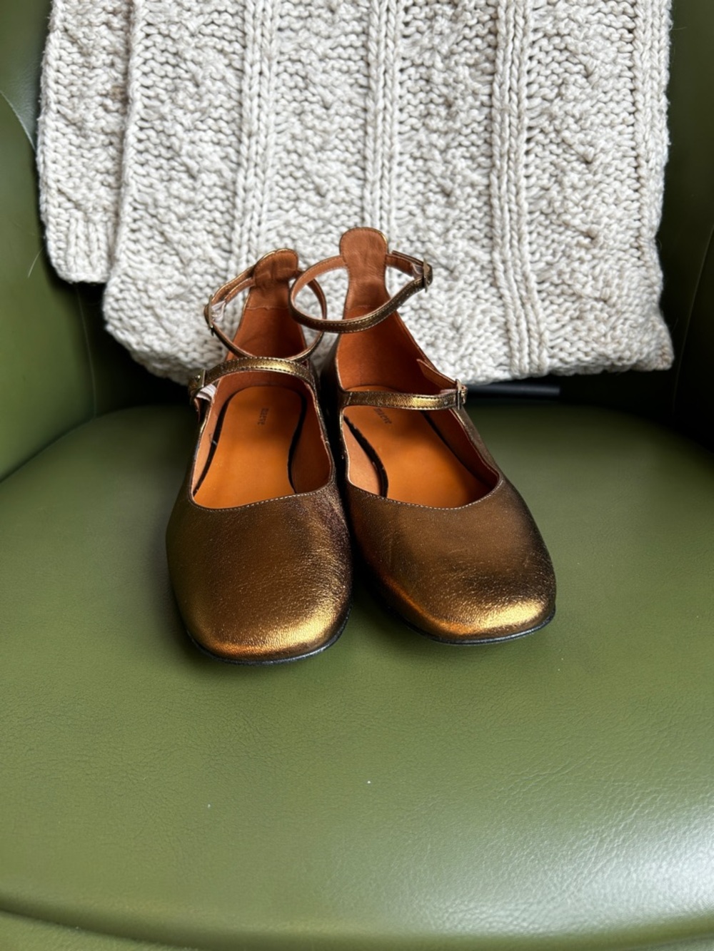 Maeve Double-Strap Block-Heel Mary Jane Flats